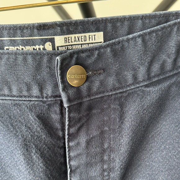 CARHARTT Navy Cargo Pants | Rugged Flex Duck Utility | 35/32 - Picture 6 of 11